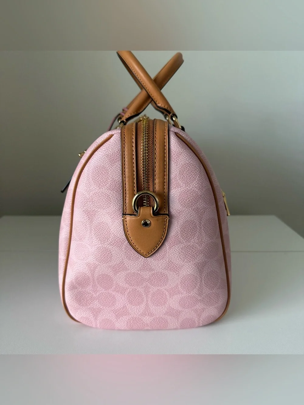 Coach Large Powder Pink Rowan with Matching Pink Wallets and Passport holder - Picture 6 of 15